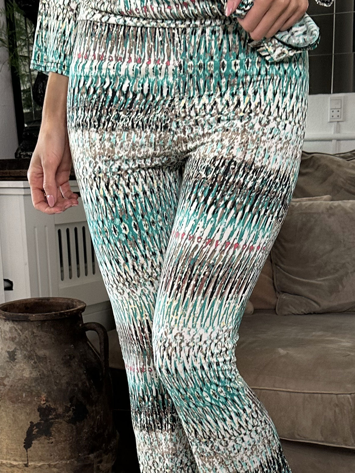 Celia pants - Elastiske bukser i flot mønster